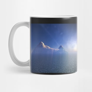 Pirate Ship In blue sky and beautiful calm sea. Mug